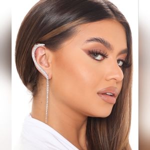 5 For $25✨️Brand New Womens 2 Piece Set Silver Ear Cuff Dangle Earrings Jewlery